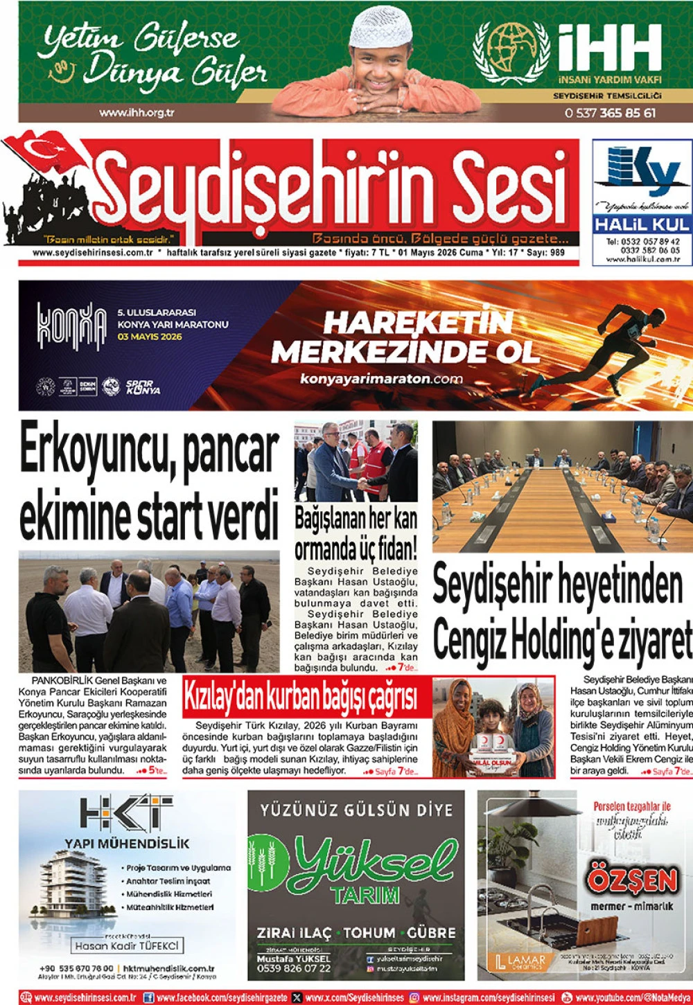 Seydişehir'in Sesi 01 Mayıs 2026