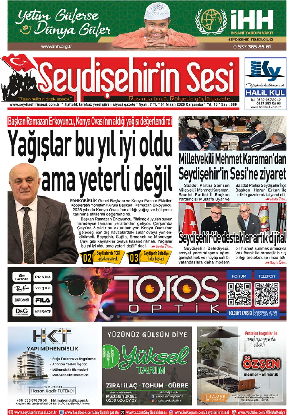 Seydişehir'in Sesi 01 Nisan 2026