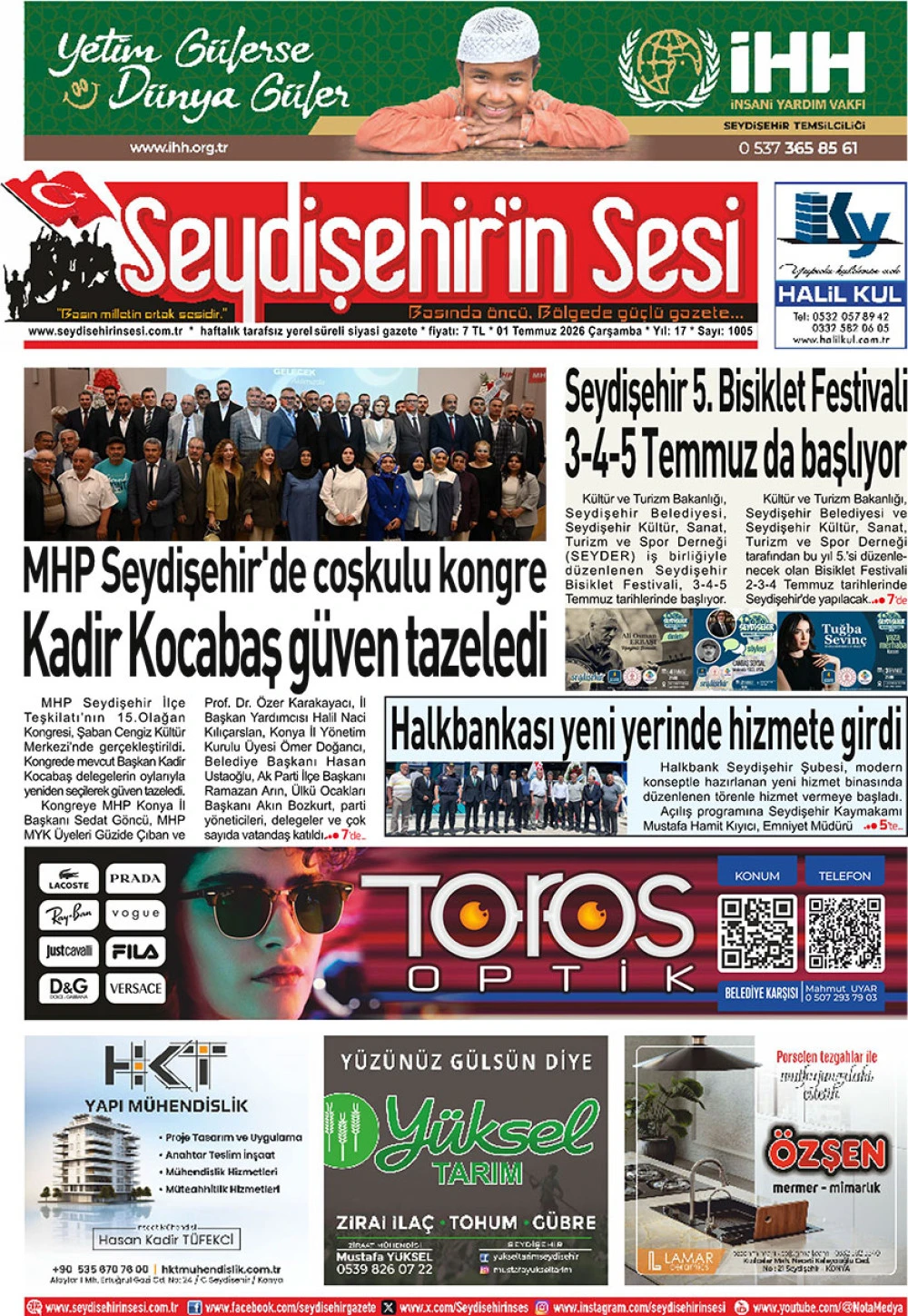 Seydişehir'in Sesi 01 Temmuz 2026