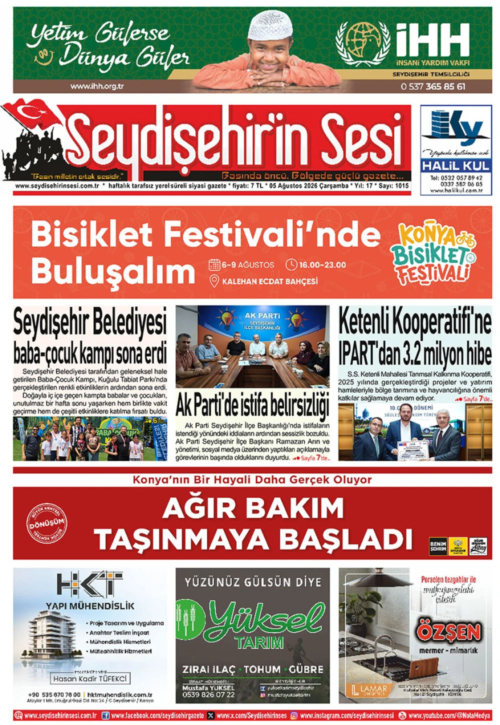 Seydişehir'in Sesi 05 Ağustos 2026
