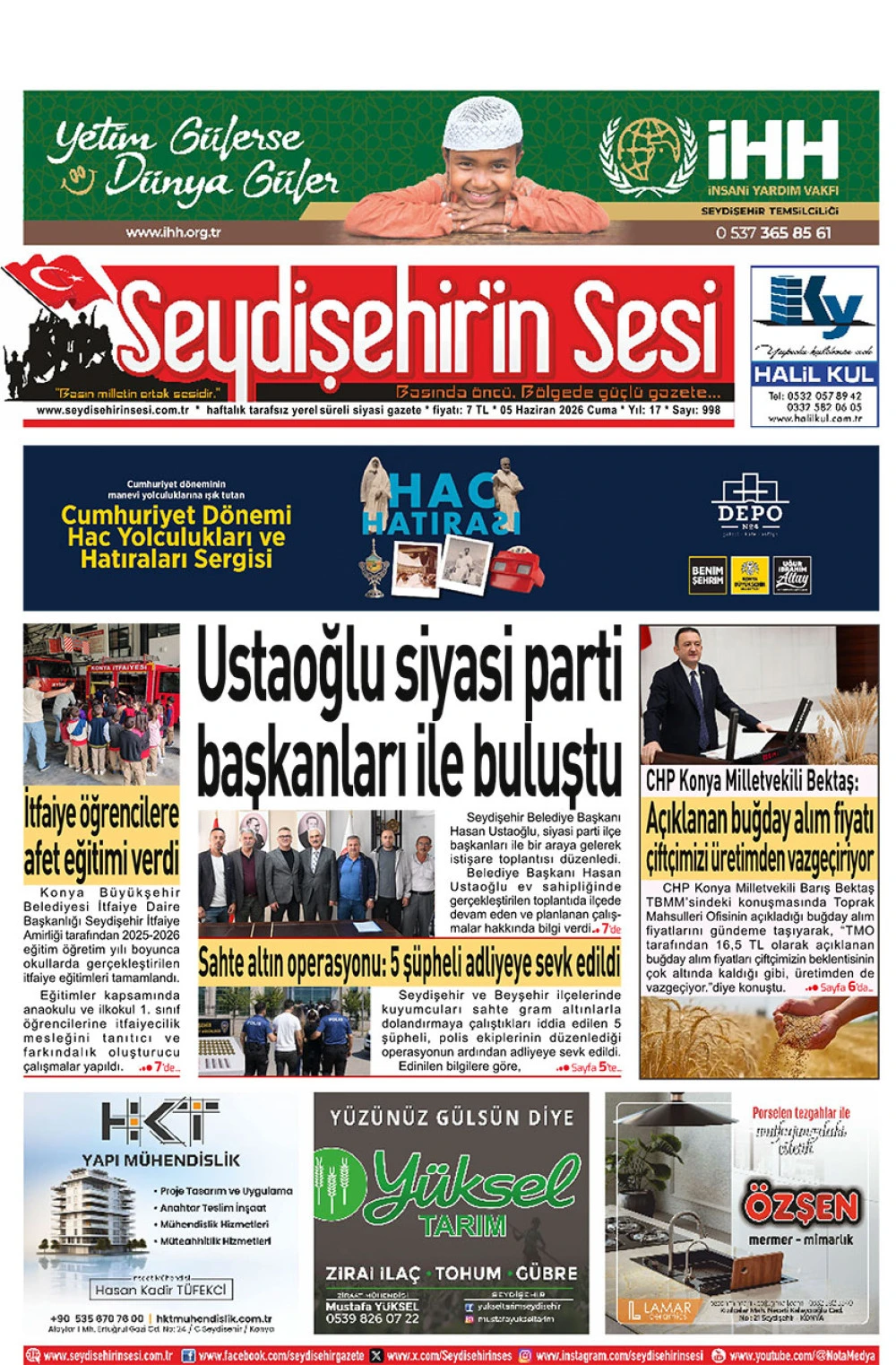 Seydişehir'in Sesi 05 Haziran 2026
