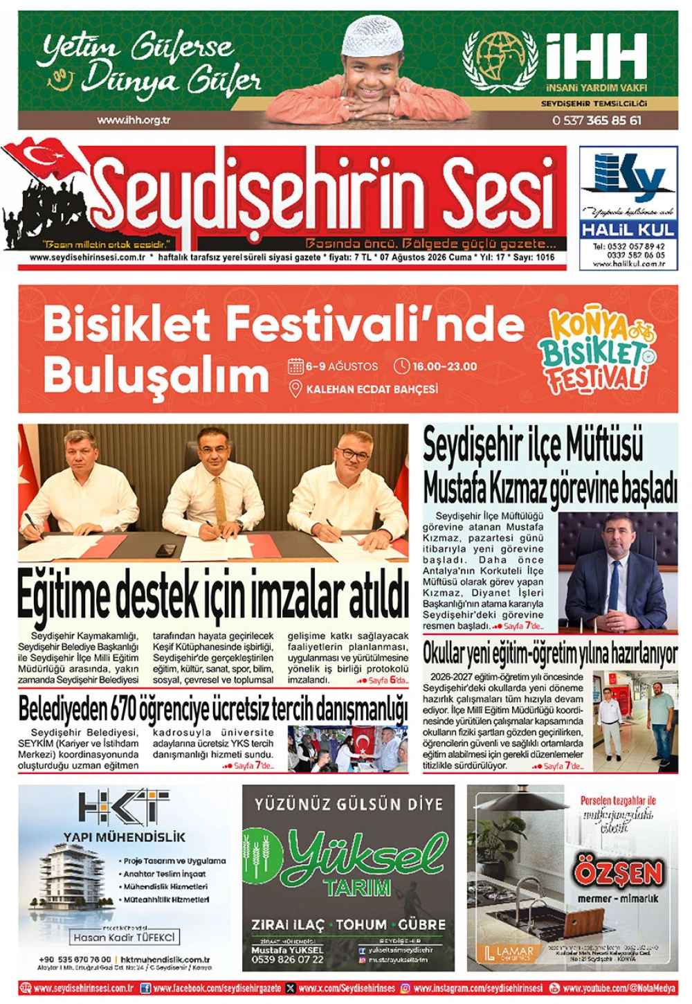 Seydişehir'in Sesi 07 Ağustos 2026