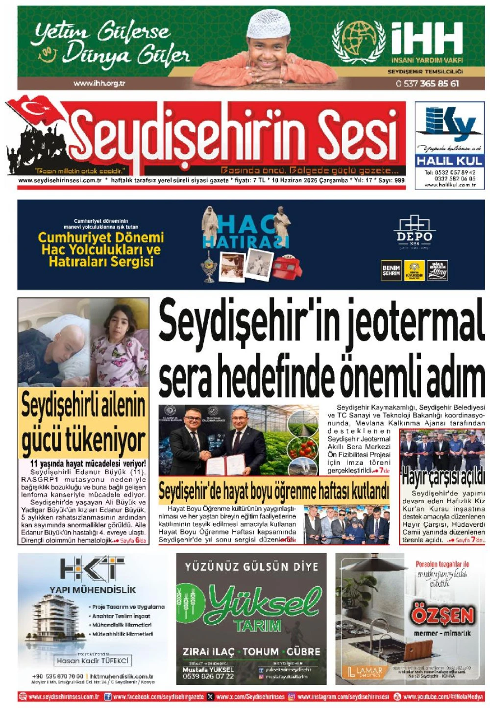 Seydişehir'in Sesi 10 Haziran 2026