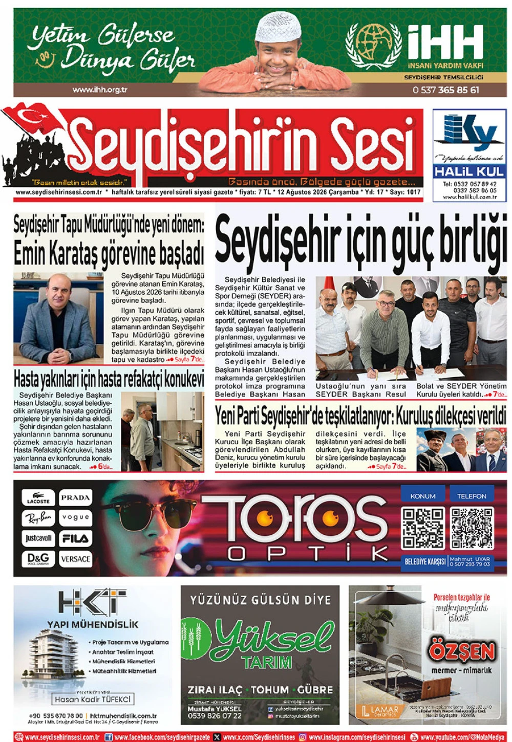 Seydişehir'in Sesi 12 Ağustos 2026