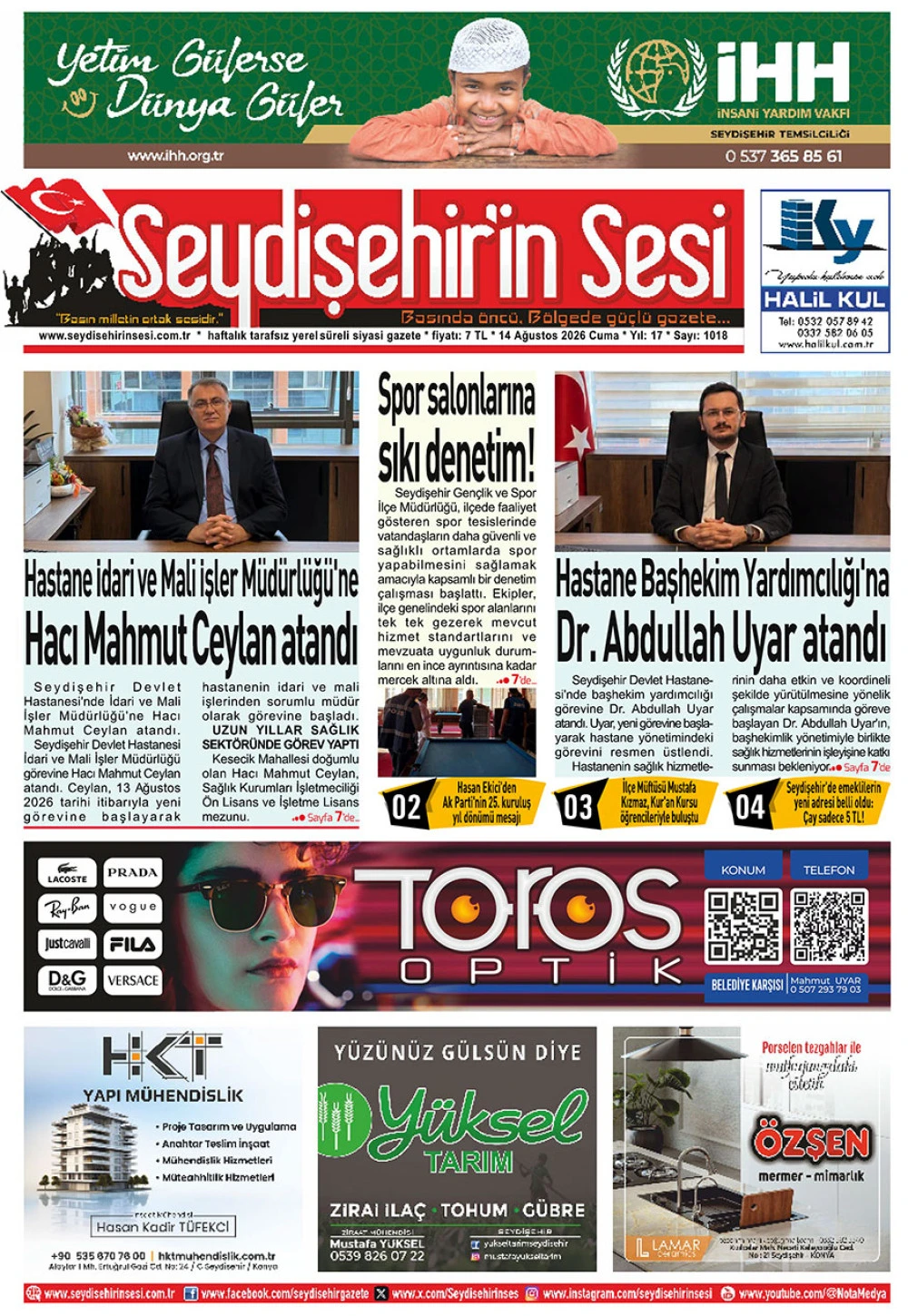 Seydişehir'in Sesi 14 Ağustos 2026