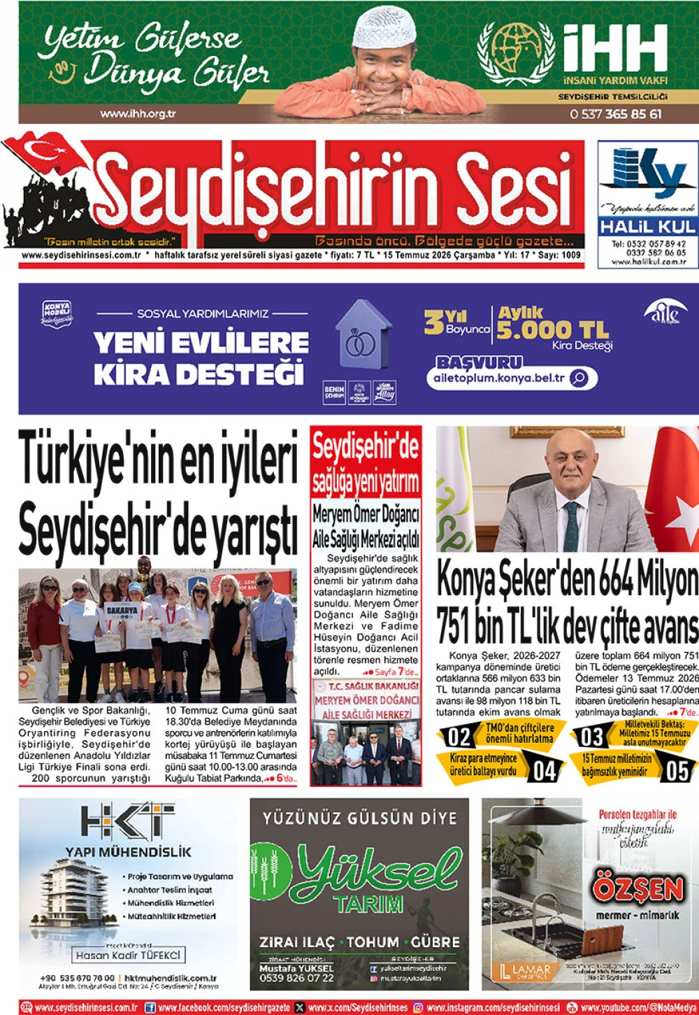 Seydişehir'in Sesi 15 Temmuz 2026