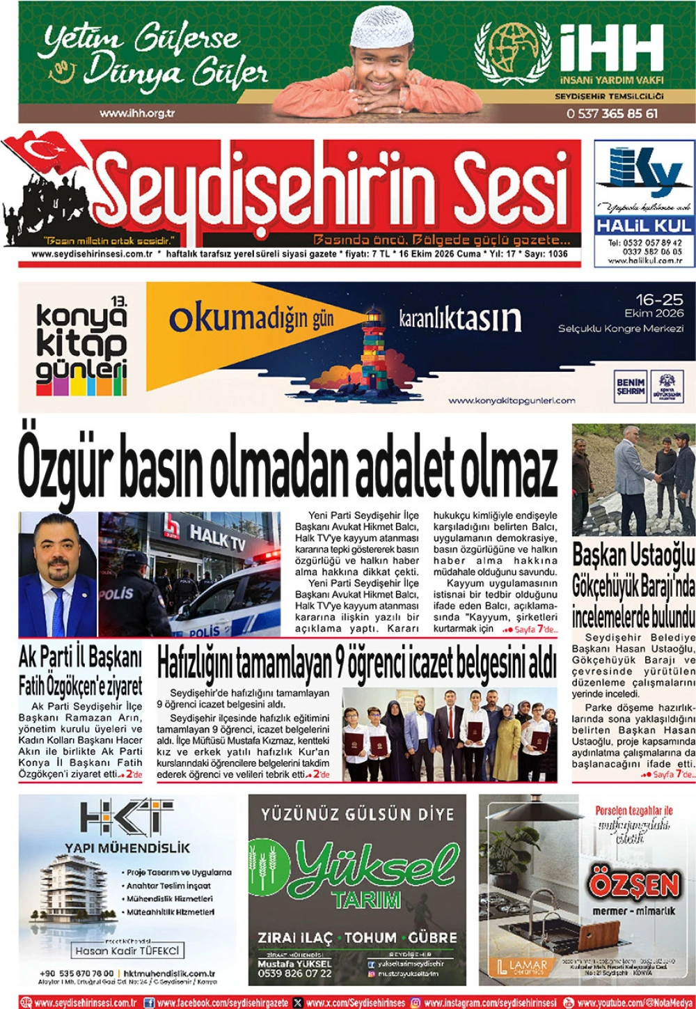Seydişehir'in Sesi 16 Ekim 2026