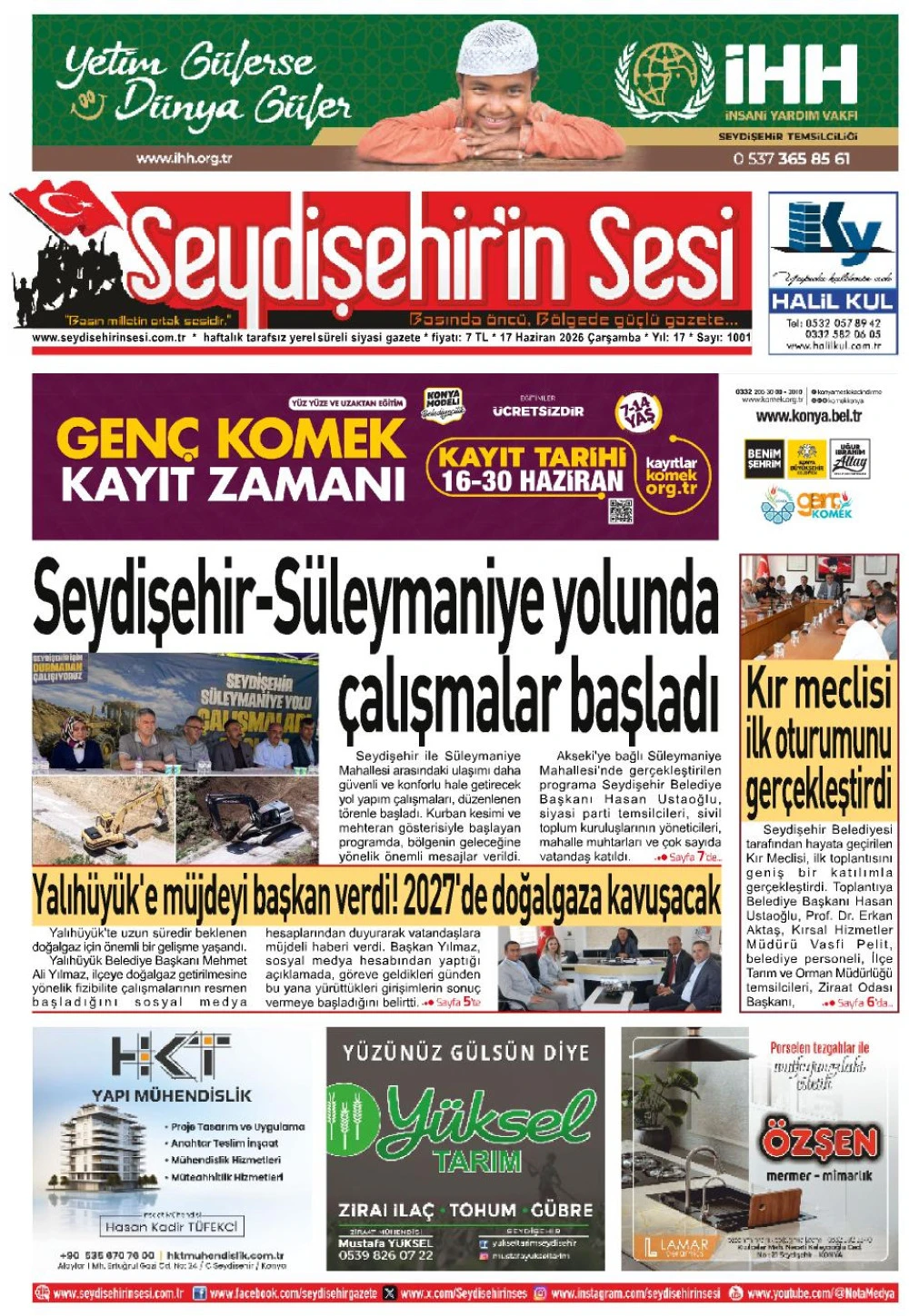 Seydişehir'in Sesi 17 Haziran 2026