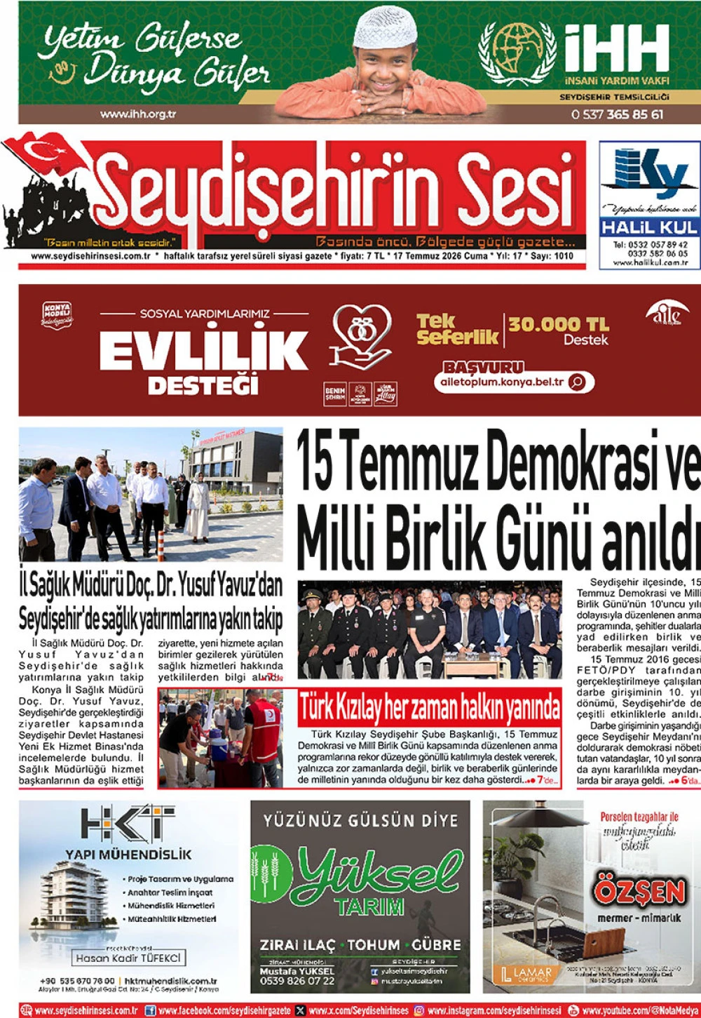 Seydişehir'in Sesi 17 Temmuz 2026
