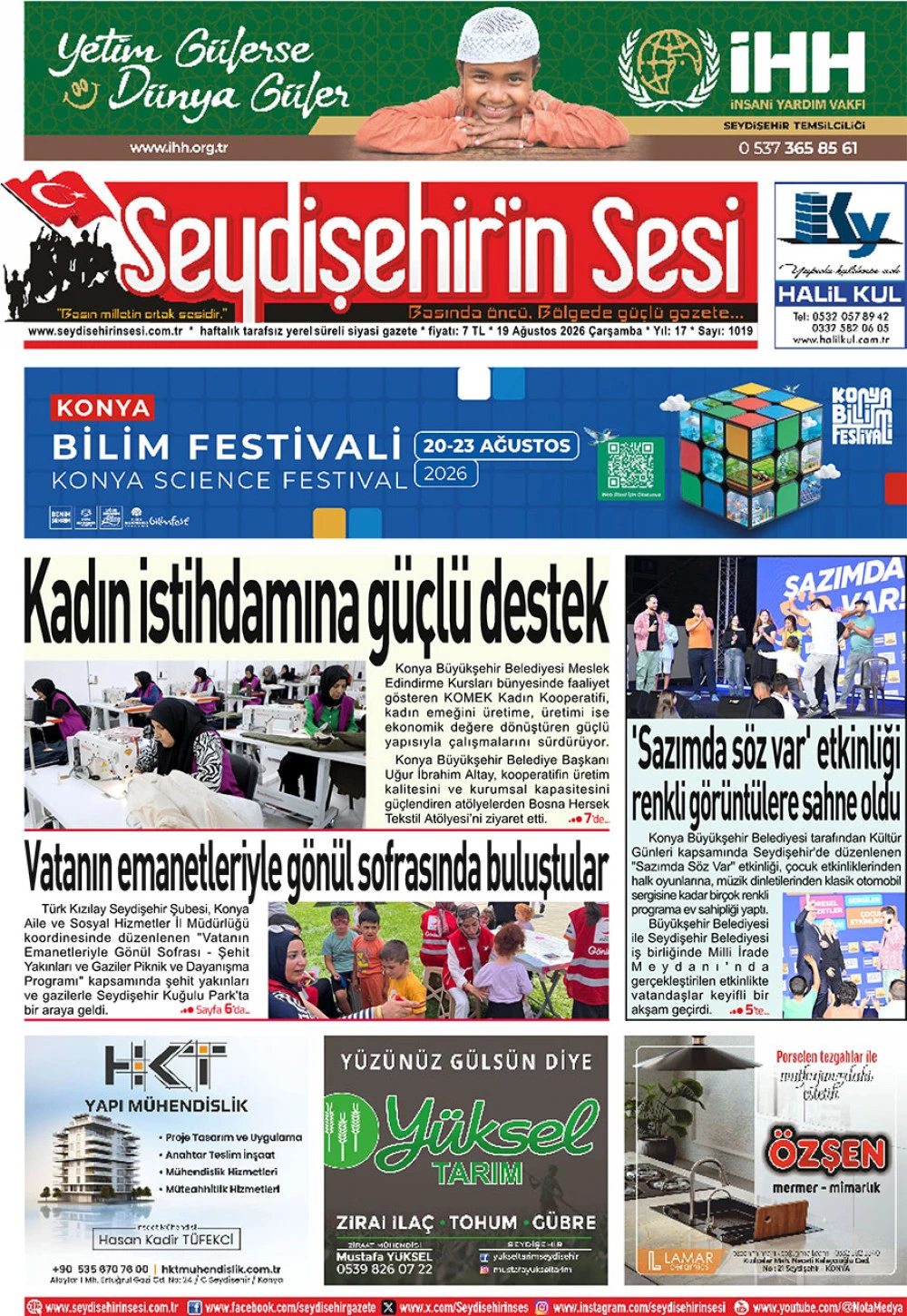 Seydişehir'in Sesi 19 Ağustos 2026