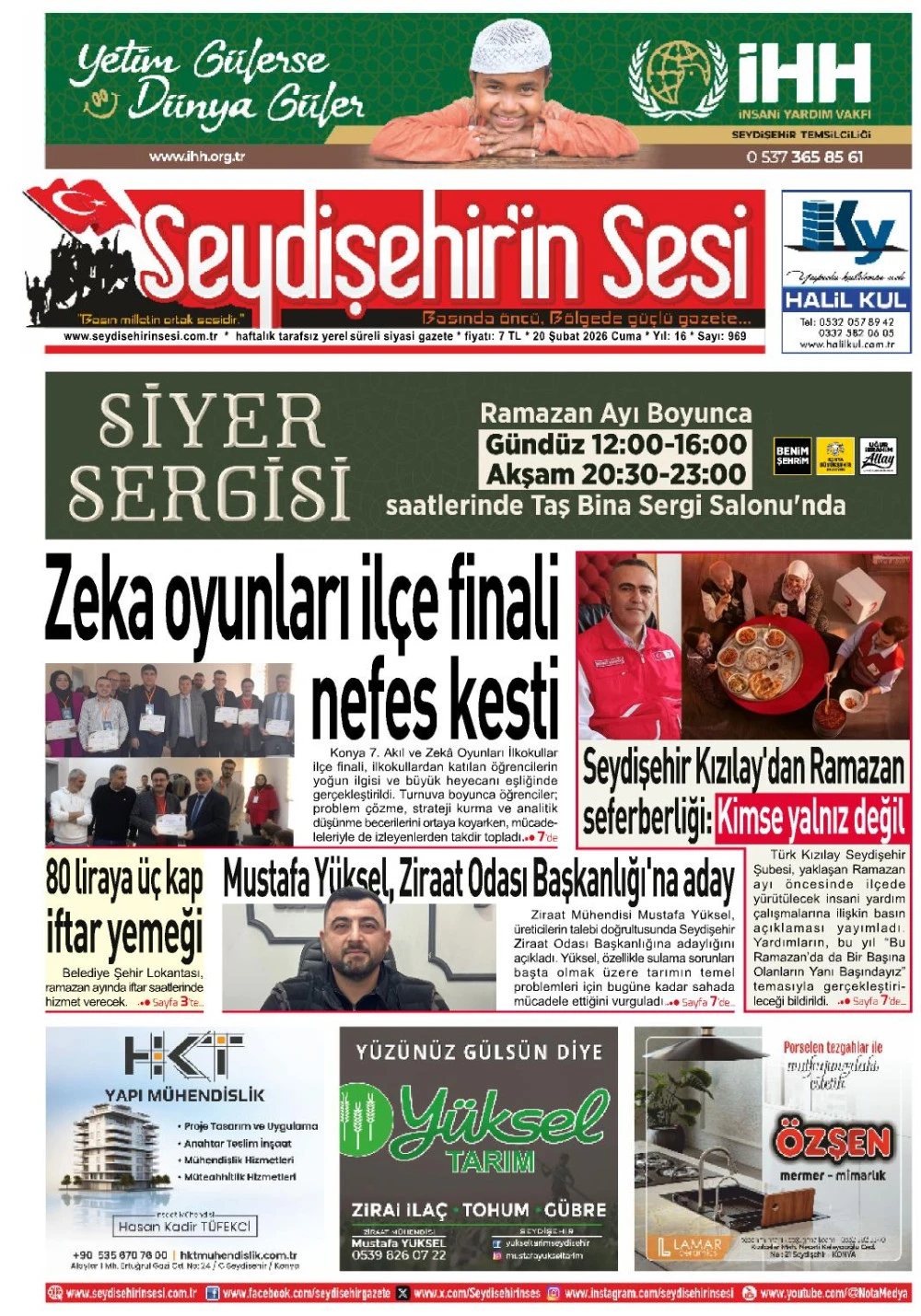 Seydişehir'in Sesi 20 Şubat 2026