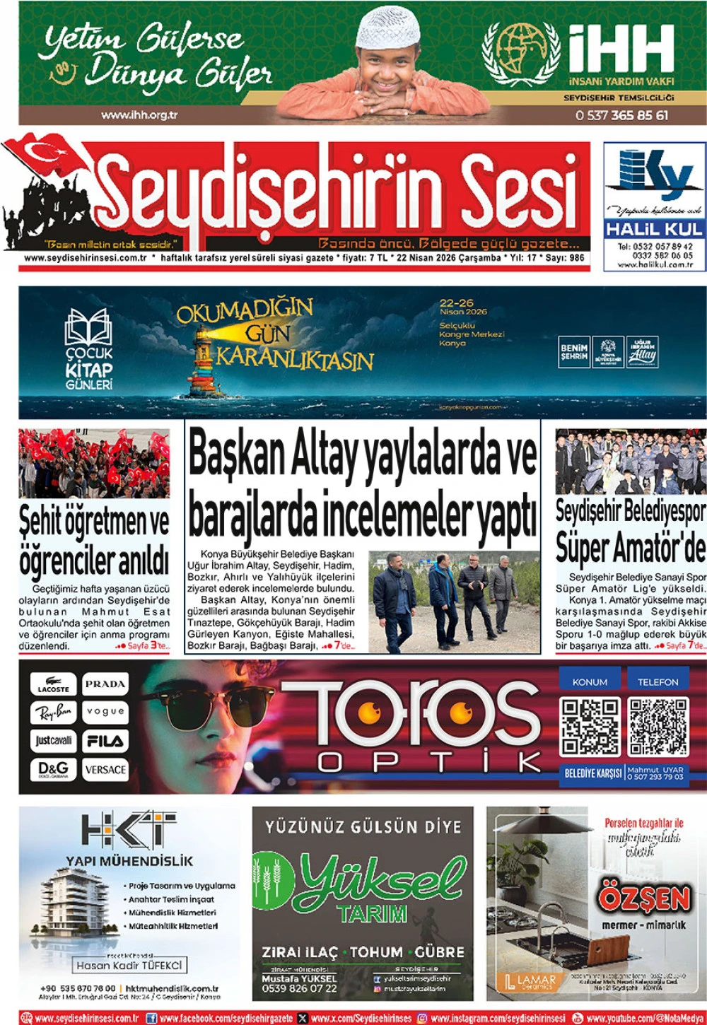 Seydişehir'in Sesi 22 Nisan 2026