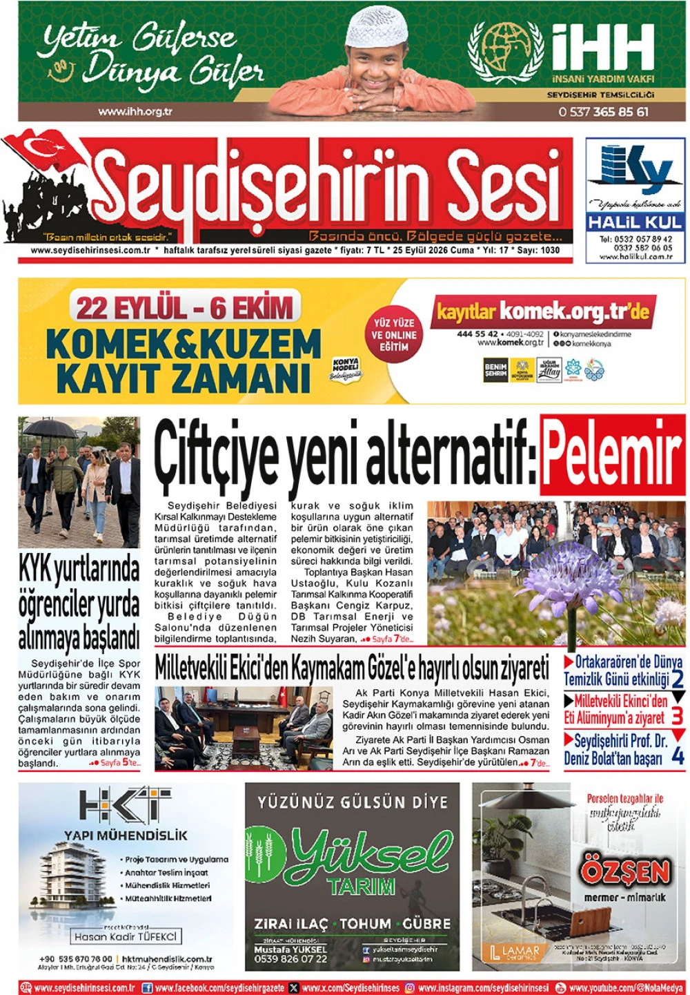 Seydişehir'in Sesi 25 Eyl&uuml;l 2026