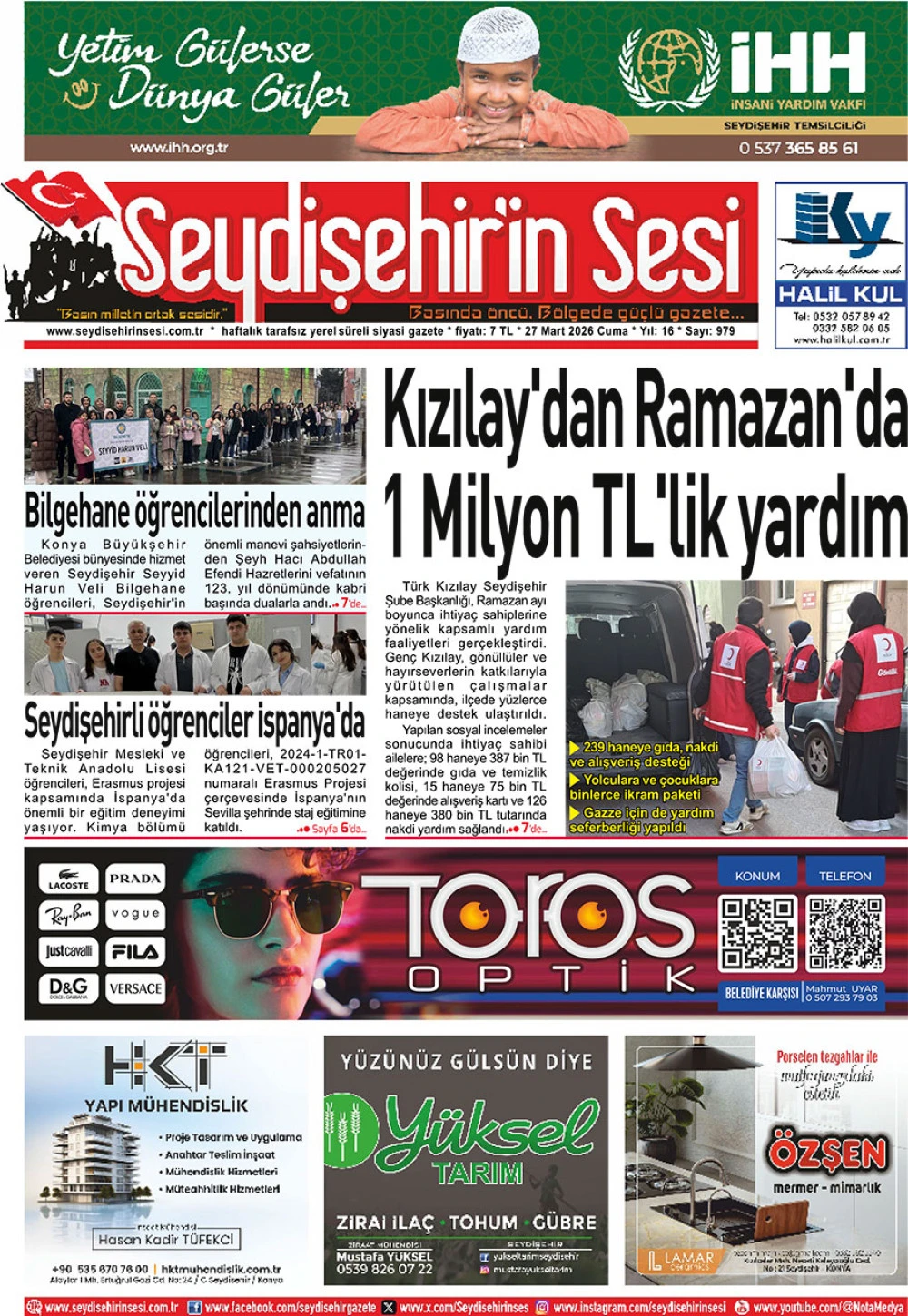 Seydişehir'in Sesi 27 Mart 2026