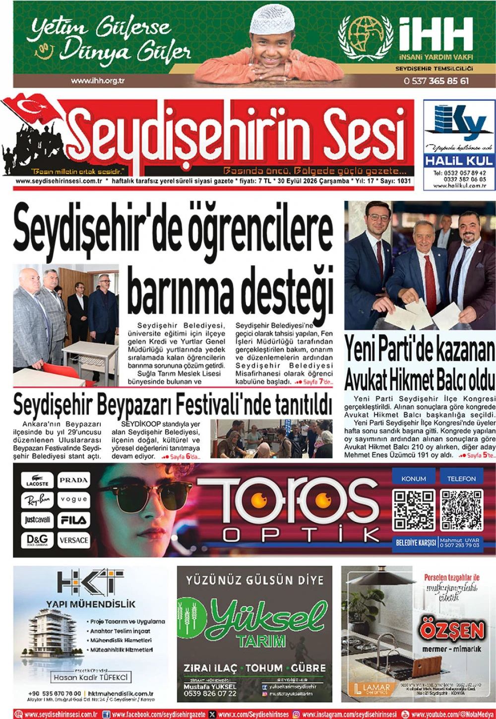 Seydişehir'in Sesi 30 Eyl&uuml;l 2026