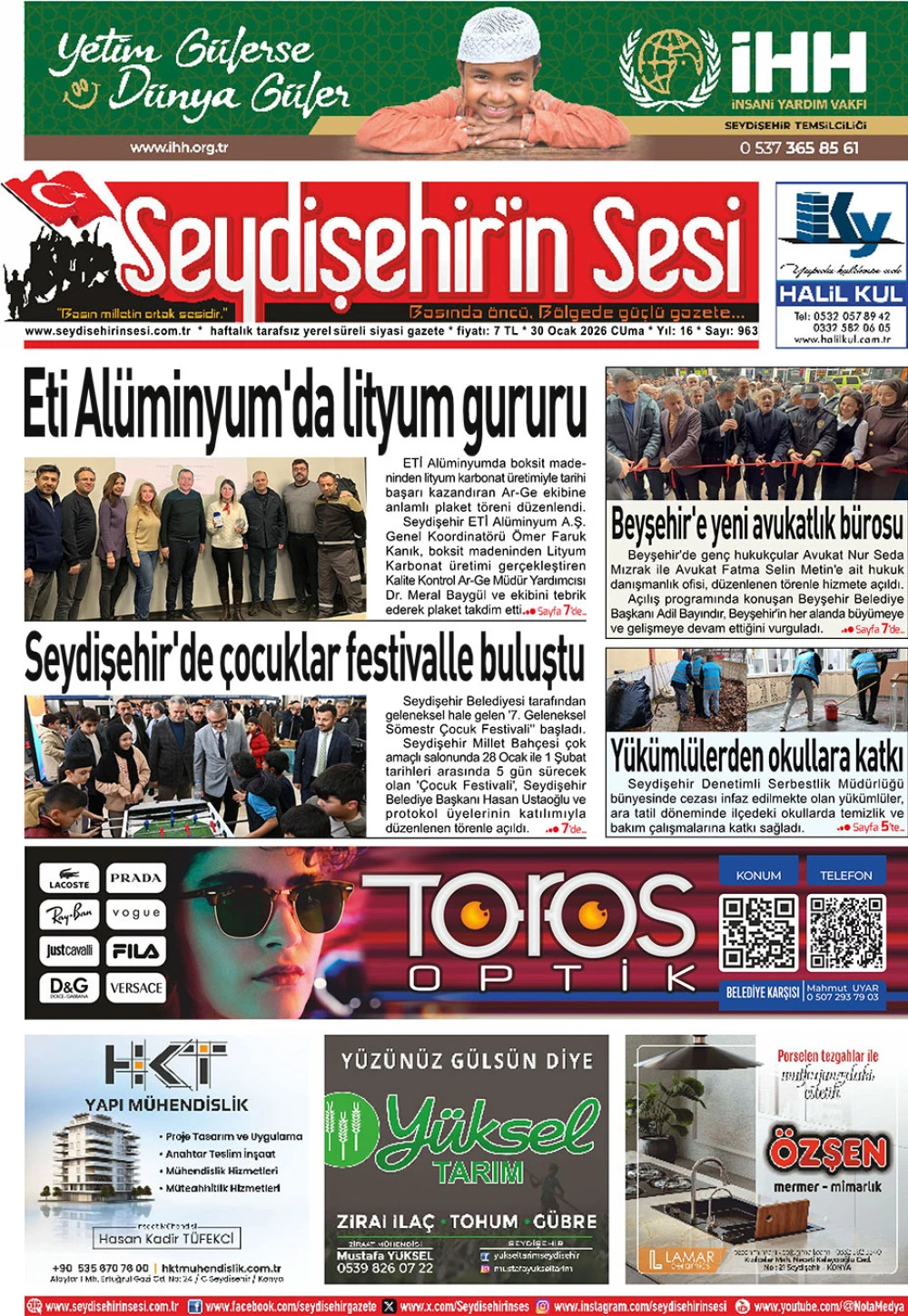 Seydişehir'in Sesi 30 Ocak 2026