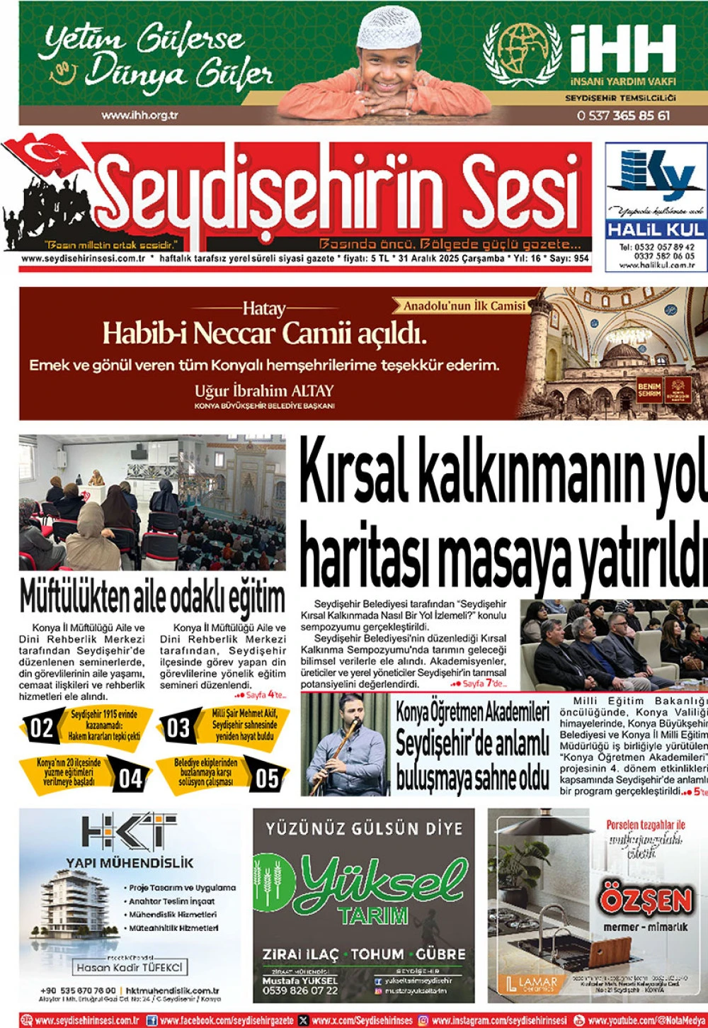 Seydişehir'in Sesi 31 Aralık 2025