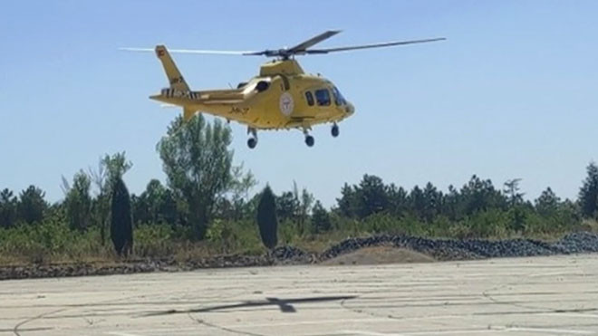 Ambulans helikopter solunum sıkıntısı çeken bebek için havalandı