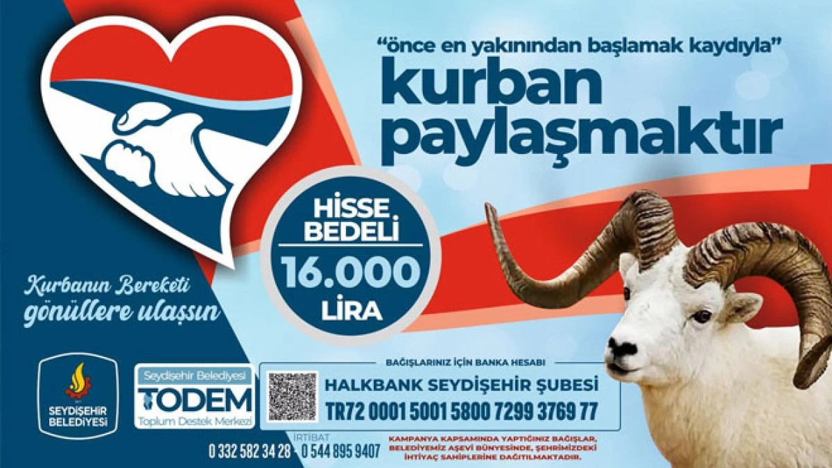 Belediye aşevi, kurban hisse bağış kampanyası başlattı