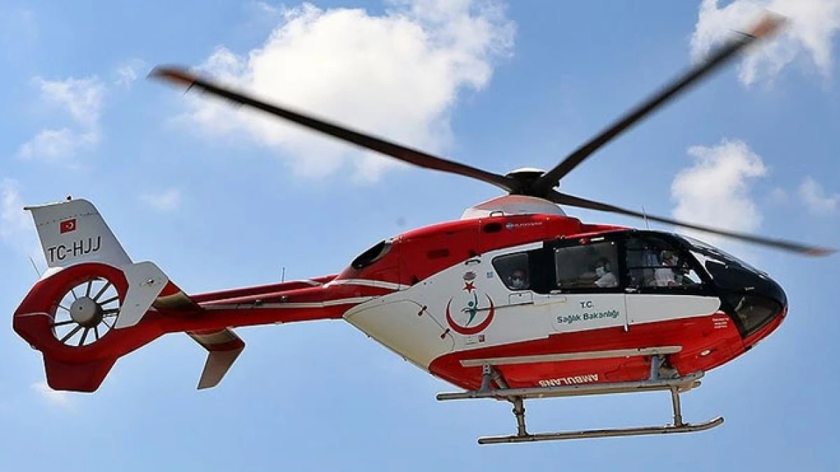 Hava ambulansı kalp krizi geçiren hasta için havalandı