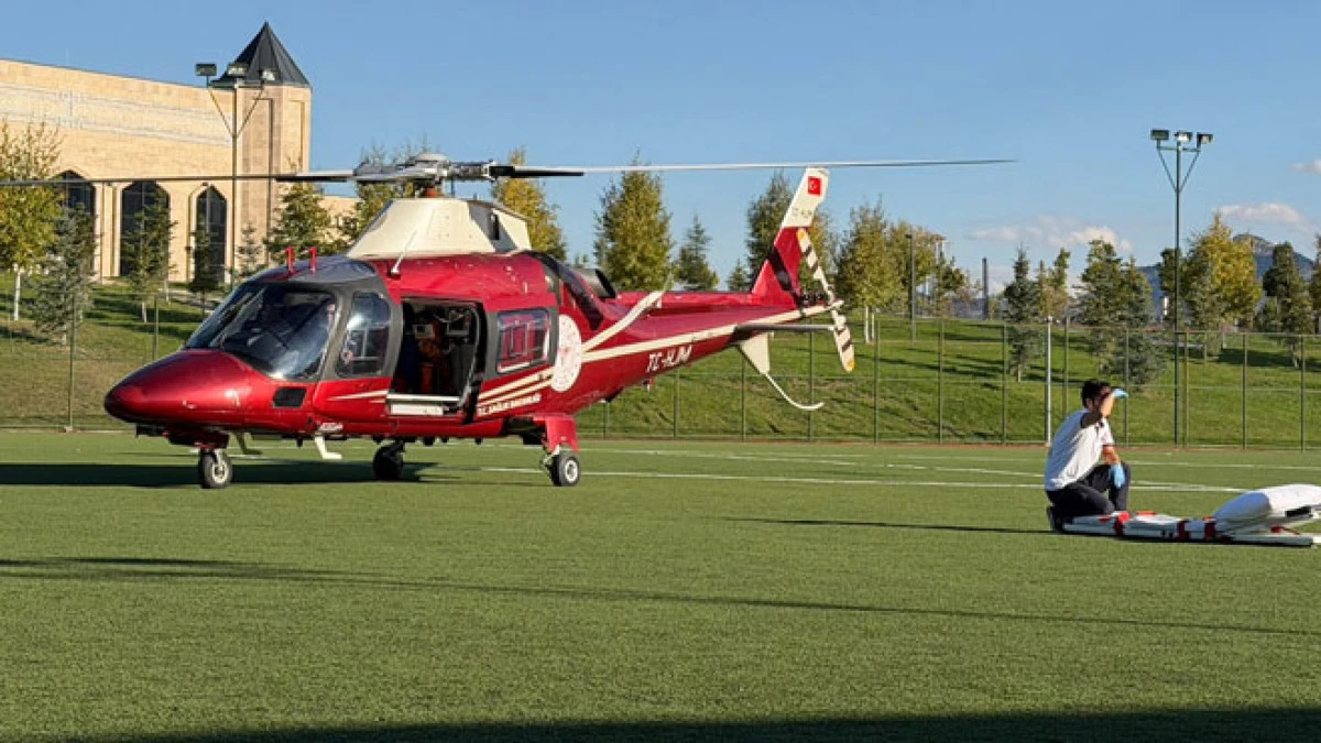 Kalp krizi geçiren hasta helikopter ambulansla Konya’ya sevk edildi
