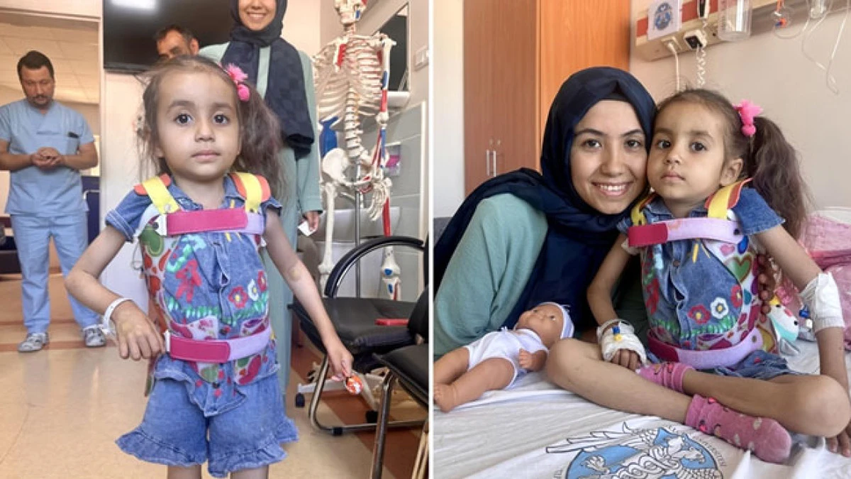 Küçük Miray omurga eğriliğinden 9 saatlik ameliyatla kurtuldu