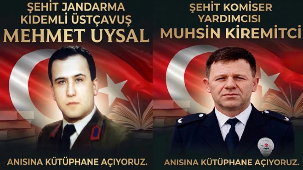 Şehitlerin adı k&uuml;t&uuml;phanede yaşayacak