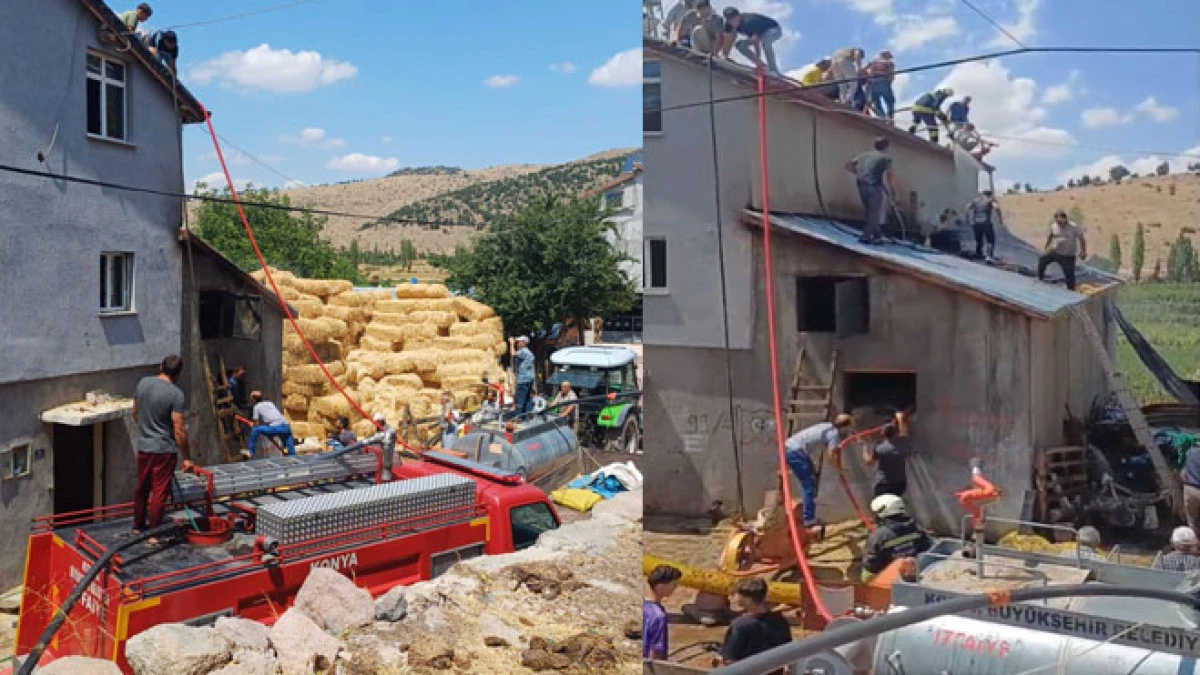 Seydişehir Dikilitaş Mahallesi'nde balya yangını: Alevler evin çatısına sıçradı