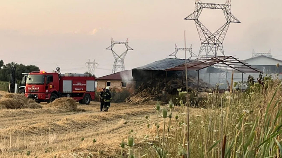 Seydişehir’de ahır ve samanlık yangını