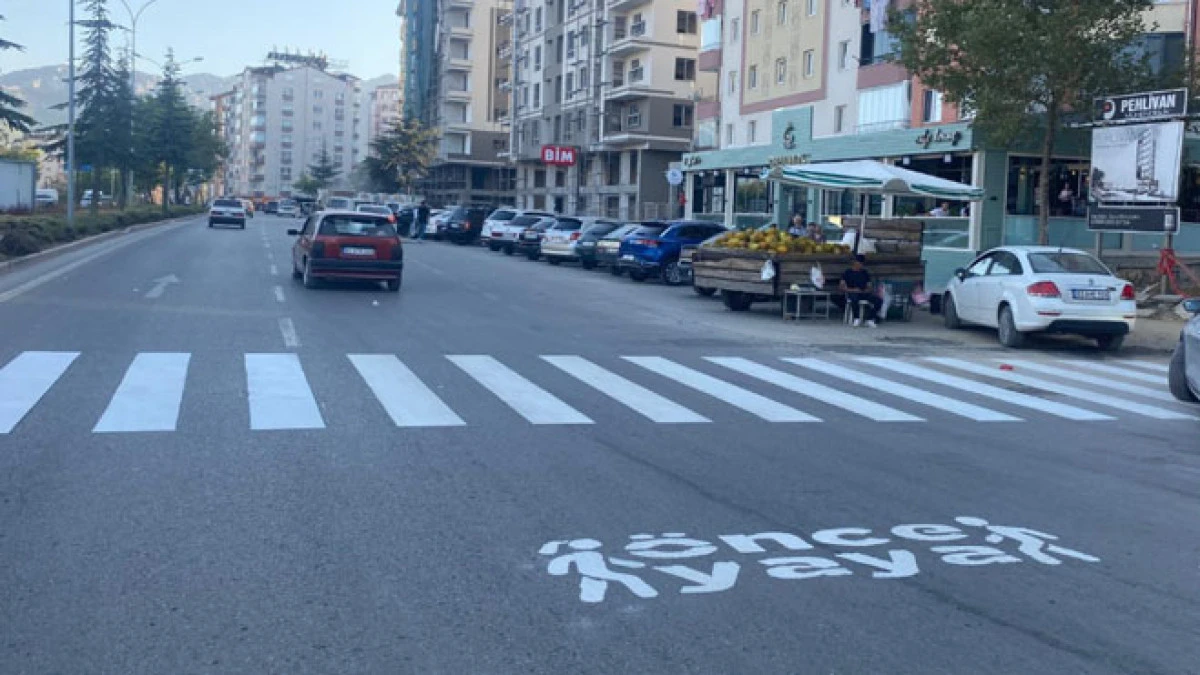 Yaya geçitleri boyanıyor